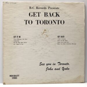 Get Back To Toronto (USED LP)