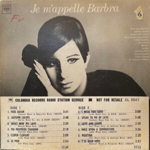 Je Mappelle Barbra (USED LP)