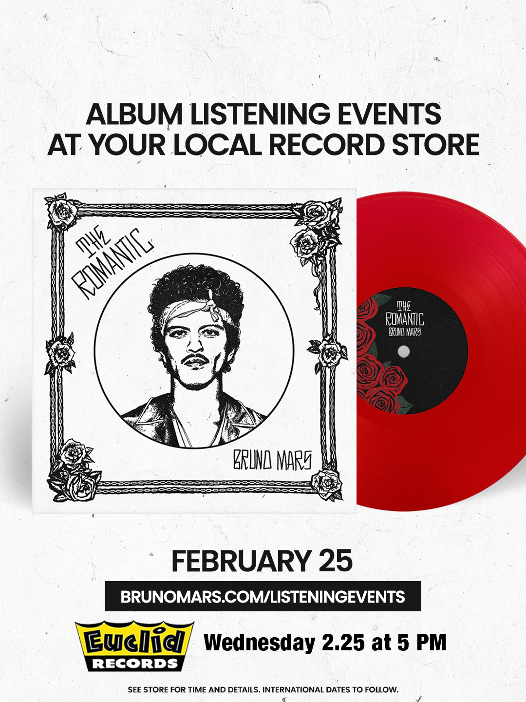 Euclid Records Bruno Mars Listen Event on February 25 at 5pm