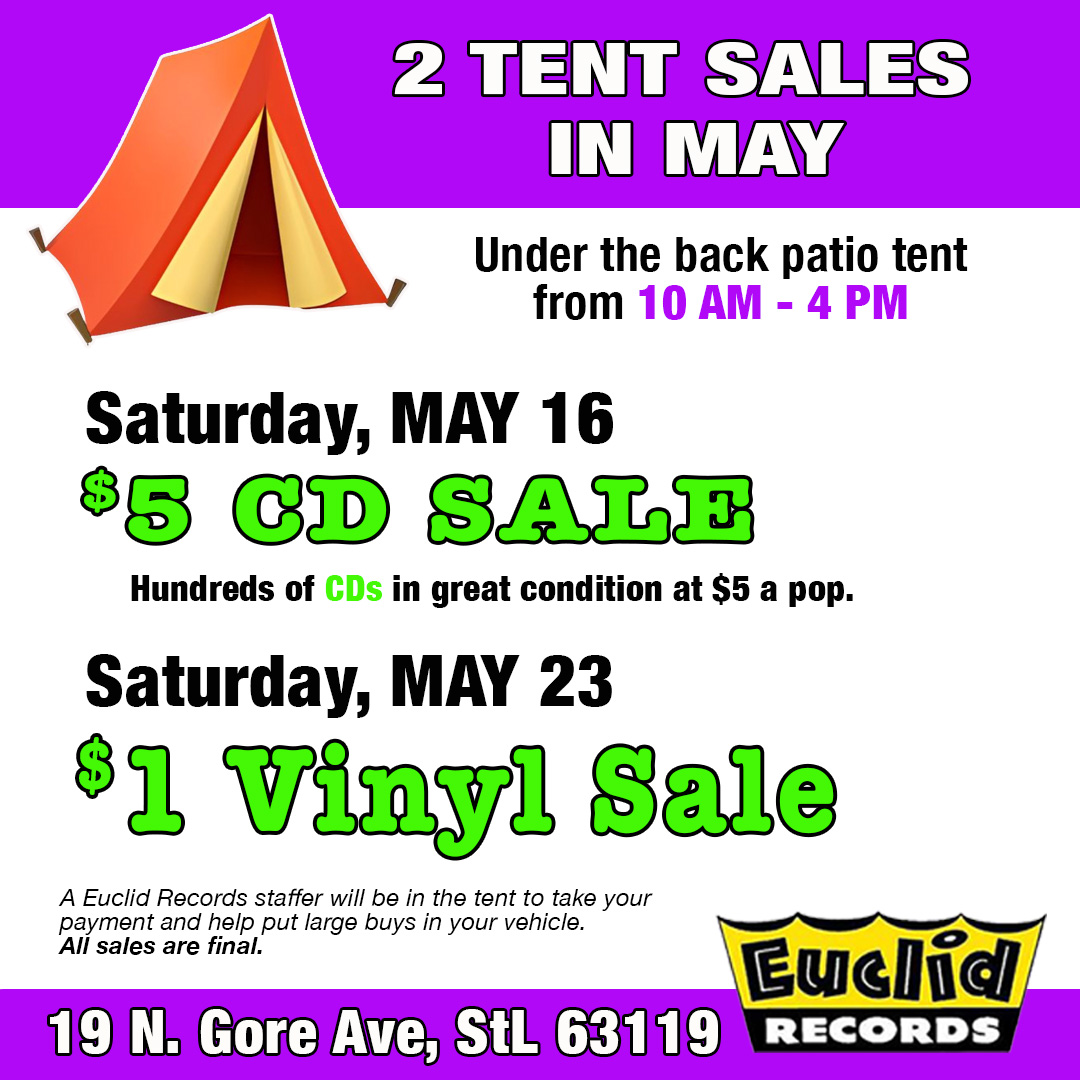 $5 CDs & $1 Vinyl Tent Sales in May