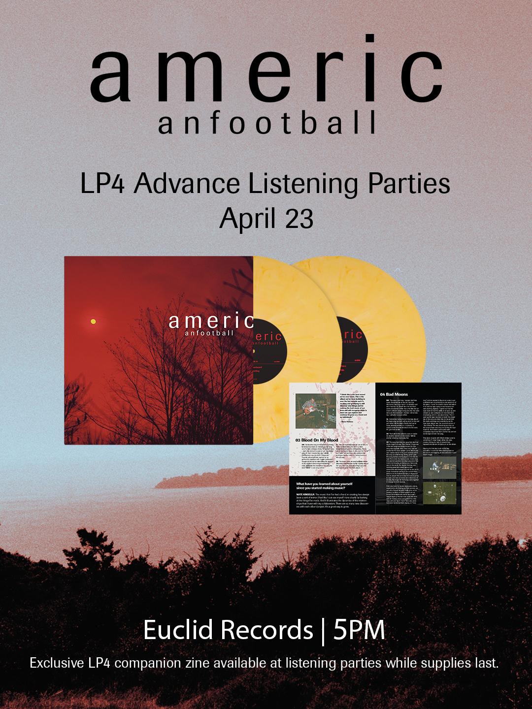 American Football Listen Event, April 23 at 5PM