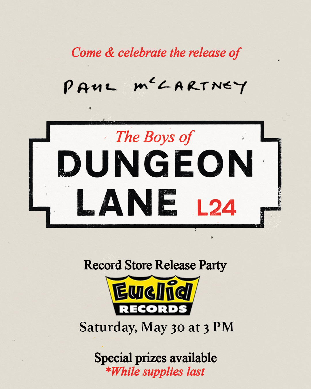 Paul McCartney Release Event at Euclid Records on May 30, 2026