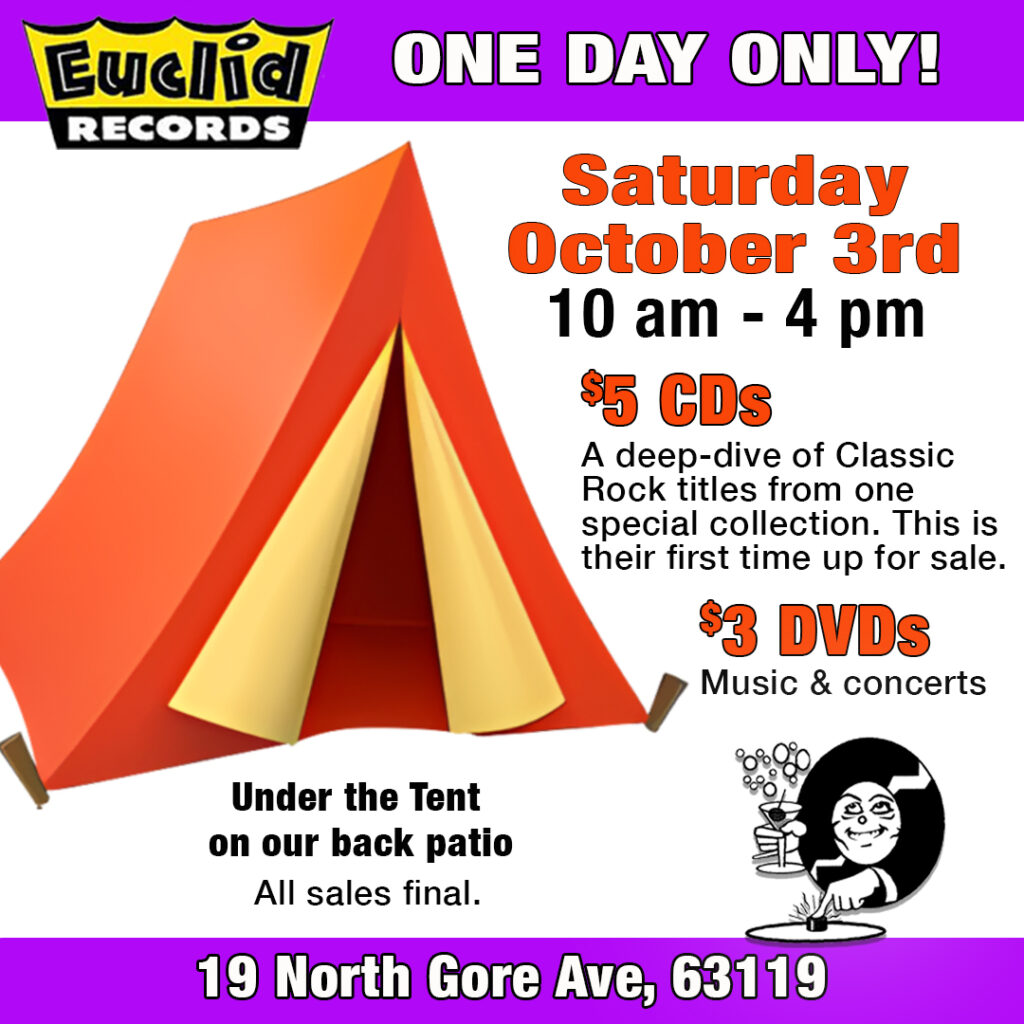 CD & DVD tent sale on October 3, 2026 at Euclid Records